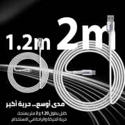 سلك كاردو من USB-A إلى USB-C يدعم الشحن السريع بطول 1.2 متر لون أبيض CGLCUC01W