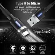 سلك كاردو من USB-A إلى Micro USB بطول 2 متر لون أسود CGLCUM02B