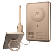 Cardoo 5000mAh Power Bank 20W Wireless MagSafe with Built-in Cables & Stand – Gold – CGLPWB01G