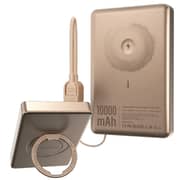 Cardoo 10000mAh Power Bank 20W Wireless MagSafe with Built-in Cables & Stand – Gold – CGLPWB02G