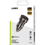 Lanex 2 Port Car Charger Black - LQ10