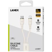 Lanex 2-in-1 Cable Beige With Type C & Lighting 1.2m Beige - LS456T