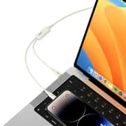 Lanex 2-in-1 Cable Beige With Type C & Lighting 1.2m Beige - LS456T