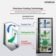 Hitachi Top Mount Refrigerator 450L Platinum Silver - REFRV655PUK0K4PSV