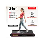 Sparnod Fitness WalkyShaky Walking Pad Treadmill – Compact Under-Desk Treadmill for Home Use | 2.5 HP DC Motor, Vibration Modes, 120kg Capacity,Cardio Equipment Under Desk Fitness