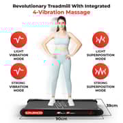 Sparnod Fitness WalkyShaky Walking Pad Treadmill – Compact Under-Desk Treadmill for Home Use | 2.5 HP DC Motor, Vibration Modes, 120kg Capacity,Cardio Equipment Under Desk Fitness