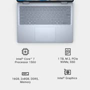Dell Inspiron 14-7440 2n1 Convertible Laptop Intel Core ultra 7 150U / FHD 14 Inch / 1TB SSD / 16GB RAM / Intel Graphics / Windows 11 / English & Arabic Keyboard / Ice Blue / Middle East Version – [14-7440]