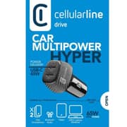 Cellular Line 2 Port Car Charger Black - CBRUSB2PD65WK