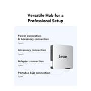 Lexar Professional Go Portable SSD With Hub USB3.2 2TB Silver - LSL400S002T-RNSNG