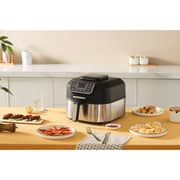 Swiss Pro+ Hot Air Fryer & Air Grill, 6 Liters, Stainless Steel - Silver  Black - 1760W