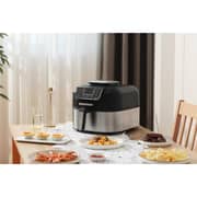 Swiss Pro+ Hot Air Fryer & Air Grill, 6 Liters, Stainless Steel - Silver  Black - 1760W