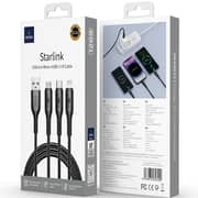 Wiwu Starlink Series 3-in-1 USB Charging Cable Black - WI-C045E
