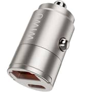 Wiwu Nano Series A+C Fast Car Charger Titanium - WI-QC028