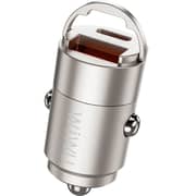 Wiwu Nano Series A+C Fast Car Charger Titanium - WI-QC028