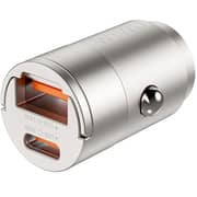 Wiwu Nano Series A+C Fast Car Charger Titanium - WI-QC028