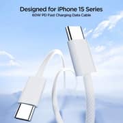 Joyroom SA45 Braided USB-C to USB-C Cable 60W 1M - White - S-A45