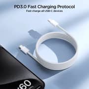 Joyroom SA45 Braided USB-C to USB-C Cable 60W 1M - White - S-A45