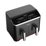 Sharp Air Fryer Dual Cook, 1800 Watt, 8 Liter Electronic Touch Screen Glass Panel Stainless, KF-DF80RT-EK2