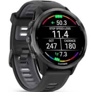 Garmin Forerunner 970 Smartwatch Carbon Grey DLC Titanium with Black Case and Black/Translucent Whitestone Band - 010-02969-10