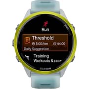 Garmin Forerunner 570 Smartwatch Amp Yellow Aluminium with Translucent Whitestone/Turquoise Band
