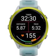 Garmin Forerunner 570 Smartwatch Amp Yellow Aluminium with Translucent Whitestone/Turquoise Band