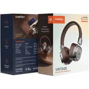 Porodo Soundtec Vintage Wireless On Ear Headset Brown/Silver - PD-STWLEP037-BRSL