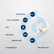 Powerology Hybrid Wireless On Ear Headset Cream - PWLAU016-CM