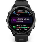 Garmin Forerunner 970 Smartwatch Carbon Grey DLC Titanium with Black Case and Black/Translucent Whitestone Band - 010-02969-10