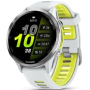 Garmin Forerunner 970 Smartwatch Titanium with Whitestone Case and Whitestone/Translucent Amp Yellow Band - 010-02969-11