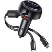 Yesido Super Fast Car Charger Type-C And IP Cable 73cm Black - Y61