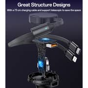 Yesido Super Fast Car Charger Type-C And IP Cable 73cm Black - Y61