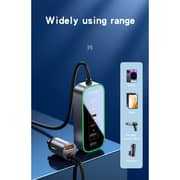 Yesido 5 Ports Extended Car Charger With LED Voltage Monitor Silver/Black - Y53