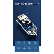 Yesido 5 Ports Extended Car Charger With LED Voltage Monitor Silver/Black - Y53