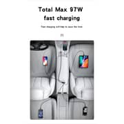 Yesido 5 Ports Extended Car Charger With LED Voltage Monitor Silver/Black - Y53