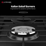La Piramide 5 Zones Gas Hob 90x60 Black - LP-95G0MWMKEB