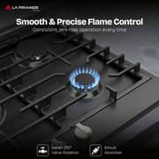La Piramide 5 Zones Gas Hob 90x60 Black - LP-95G0MWMKEB