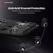 La Piramide 5 Zones Gas Hob 90x60 Black - LP-95G0MWMKEB