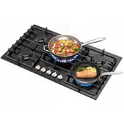 La Piramide 5 Zones Gas Hob 90x60 Black - LP-95G0MWMKGB