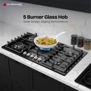 La Piramide 5 Zones Gas Hob 90x60 Black - LP-95G0MWMKGB