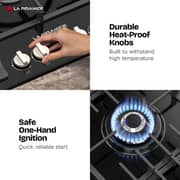 La Piramide 5 Zones Gas Hob 90x60 Black - LP-95G0MWMKGB