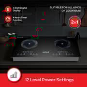 Sanford Electric Infrared Cooker, 2 Burners, 4-Digit Digital Display, Black, SF5194IC