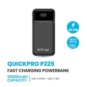 Pawa Quickpro Power Bank 10000 mAh Black - PW-PBQP10TT-BK