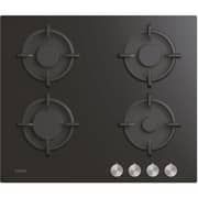 Candy LPG Gas Hob, 4 Burners, Tempered Glass, Electromagnetic Burner, Black, CVG6PX