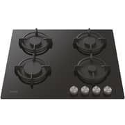 Candy LPG Gas Hob, 4 Burners, Tempered Glass, Electromagnetic Burner, Black, CVG6PX