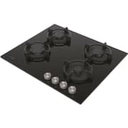Candy LPG Gas Hob, 4 Burners, Tempered Glass, Electromagnetic Burner, Black, CVG6PX