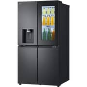 LG Black Glass InstaView Door-in-Door, Essence Black Steel Refrigerator - GR-X39FFCRB