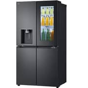LG InstaView 681L Side By Side Refrigerator, Smart Inverter Black/Steel, GR-X34FFCAB