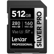 Lexar Professional Silver Pro SDXC UHS-II Card 512GB Black/Silver - LSDSIPR512G-BNNNG