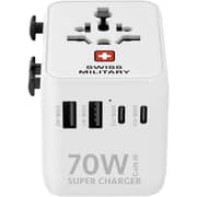 Swiss Military 1 Pc Travel Adaptor White - SM-TC-70W-GaN-MINI
