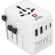 Swiss Military 1 Pc Travel Adaptor White - SM-TC-70W-GaN-MINI